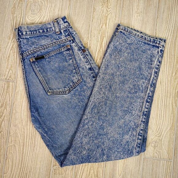 Vintage Sasson Mens Size 32x30 Zip Fly Denim Jeans Blue Distressed Straight Leg - Picture 6 of 8